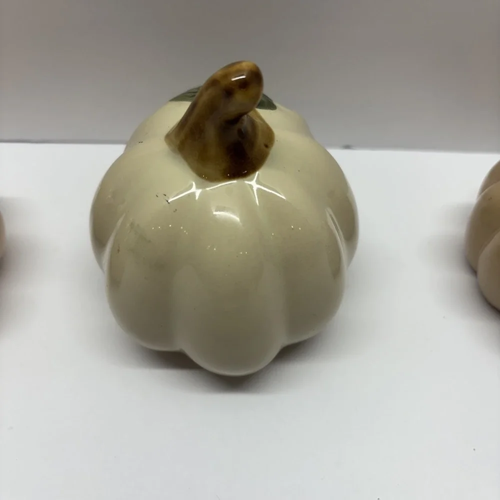 Set Of‎ 3 Ceramic Pumpkins Fall Decor